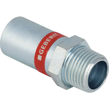 Przedłużka GEBERIT Mapress C-Stahl, stal (Ocynk galwaniczny/elektrolityczny) (ocynk), 1/2'' x 22 mm (GZ x końcówka wciskana)