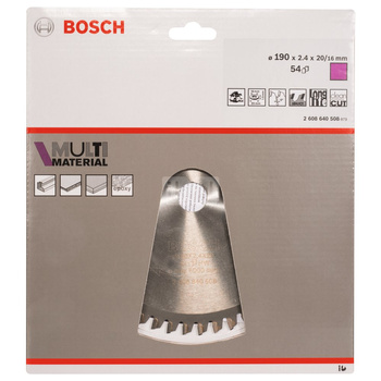 Tarcza pilarska Multi Material PIŁA TARCZ.-H MULTI 190X2.4X20/16Z54