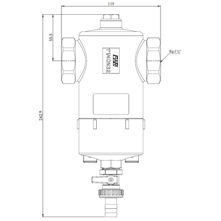 Separator AFRISO FAR 213, do C.O., do klimatyzacji, 10 bar / 110'C, 1 1/4'' (GW)Instalacje i źródła ciepła