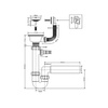 Syfon zlewozmywakowy rurowy 3,5"x50mm z podłączeniem do pralki lub zmywarki, spust z przelewem