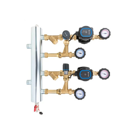 Grupa pompowa AFRISO BPS 961 AP GZ x GW 1'' x 3/4'', z zaworem mieszającym, z zaworem termostatycznym, z pompą obiegową