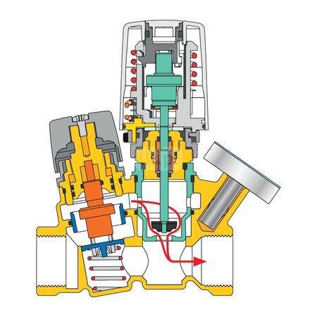 Termostatyczny zawór do cyrkulacji c.w.u. 3/4" z termometrem