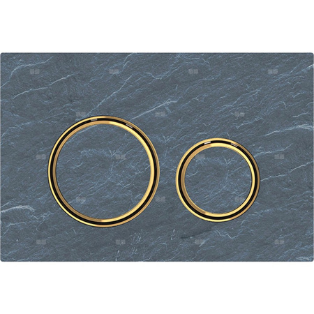 Przycisk uruchamiający Geberit Sigma21, przedni, łupek Mustang, pierścienie: mosiądz