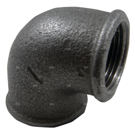 Kolanko 90' nakrętne A1 czarne 1/2"