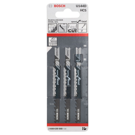 Brzeszczot do wyrzynarek U 144 D 3 szt.