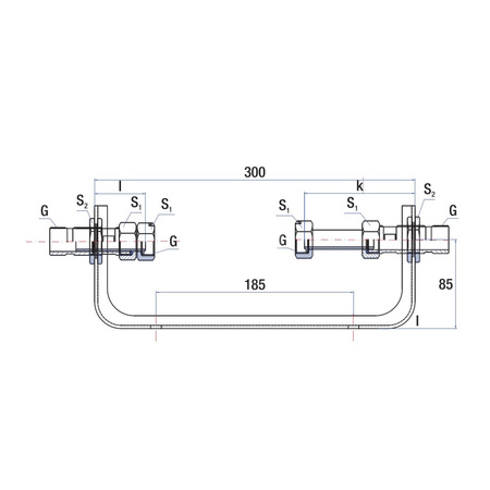 Uchwyt montażowy RUMET wodomierza DN 15 G 3/4 mosiądz / stal