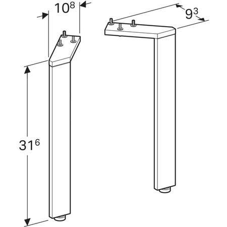 Zestaw nóg montażowych Acanto, H31.6