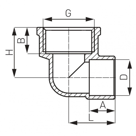 Kolano przejściowe 90' FERRO, 18 x 3/4'' (ML x GW)