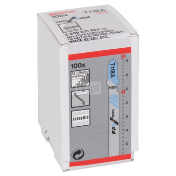 Brzeszczot do wyrzynarek T 118 A 100 szt.