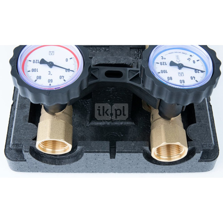 Grupa pompowa AFRISO PrimoTherm K 180-2 DN25 WP 3-WM-R GZ x GW 1 1/2'' x 1'', z zaworem mieszającym, z izolacją, z pompą obiegową