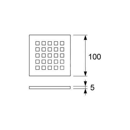 Ruszt ozdobny quadratum 100 x 100 mm do odpływu prysznicowego ze stali nierdzewnej TECE drainpoint S