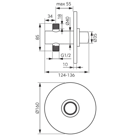 Bateria natryskowa FERRO PRESTIGE PRO, kolor chrom, montaż podtynkowa