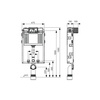 Spłuczka podtynkowaTECETECE, 901 x 500 x 145 mm, uruchamiana od przodu, z kolanem odpływowym 269mm