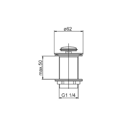Spust umywalkowy typu KLIK-KLAK, mały, z przelewem, brushed gold