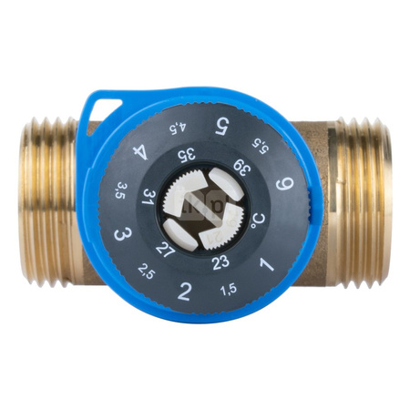Zawór regulacyjny termostatyczny do wody ciepłej AFRISO ATM 361 mosiądz GZ 1'', DN 20, zakres temp. 20-43'C, Kvs 1.6 m3/h, maksymalna temperatura 90'C, maksymane ciśnienie 10 bar