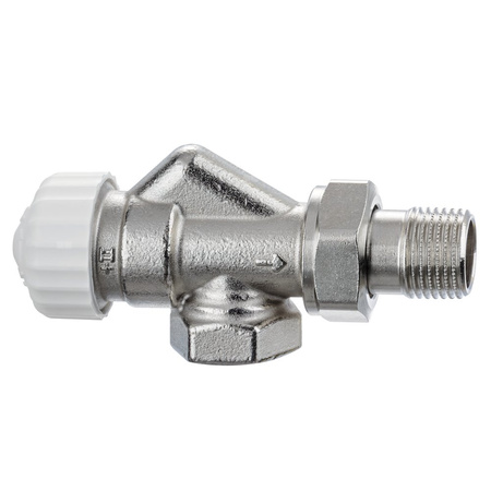 Zawór termostatyczny z bezstopniową nastawą wstępną od 1 do 8, Calypso exact DN20, skrócony, osiowy