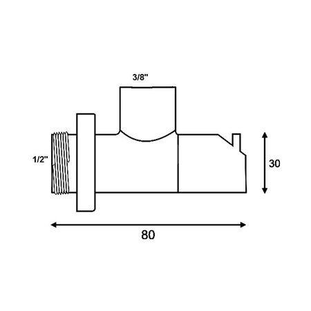 Zawór wodny MCALPINE GLASGOW, mosiądz (stal szczotkowana) 1/2'' x 10 mm