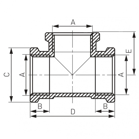 Trójnik FERRO mosiądz 3/8'' GW, kolor chrom