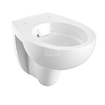 REKORD Miska ustępowa wisząca lejowa, Rimfree, krótka 48cm (deski tylko z montażem od góry)