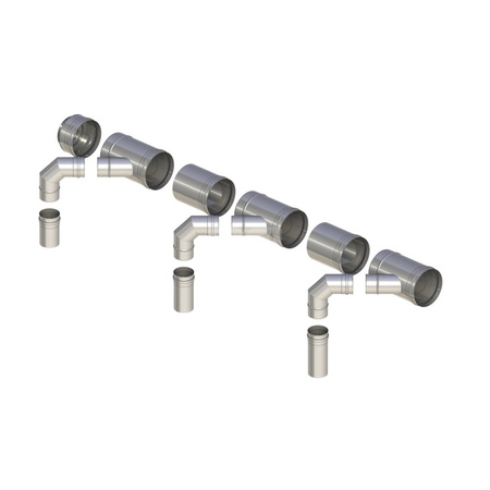 Kaskada fi130mm do trzech kotłów bez automatyki zabezpieczającej