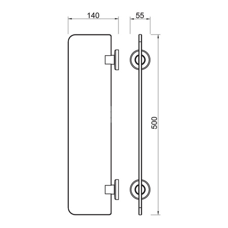 SMILE półka szklana, chrom
