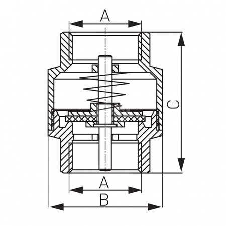 Zawór zwrotny FERRO z mosiężnym elementem zamykającym - 1/2'', GW, PN 16, 100'C