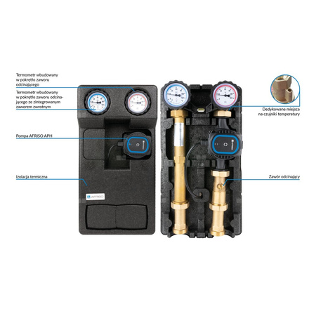 Grupa pompowa AFRISO PrimoTherm 180-1 AP DN 25 AP GZ x GW 1 1/2'' x 1'', z izolacją, z pompą obiegową