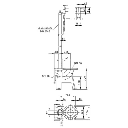 Stopa sprzęgająca żeliwo, przył. DN 80 dł.230mm szer.315mm WILO