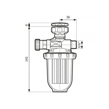 Filtr olejowy AFRISO R500Stjednorurowy z powrotem fi 3/8''/3/8'' GW x GZ, z wkładem stalowym, maks. przepływ 250 l/h