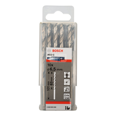 WIERTŁO STAND. HSS-G ŚR.6,5X63X101MM 10S