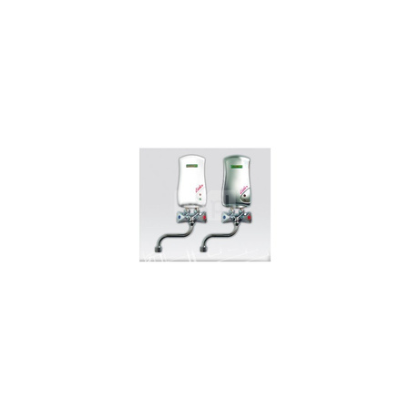 Przepływowy bezciśnieniowy ogrzewacz wody - LIDER 4,5 kW - wersja biała, bateria prysznicowa wersja prysznicowa