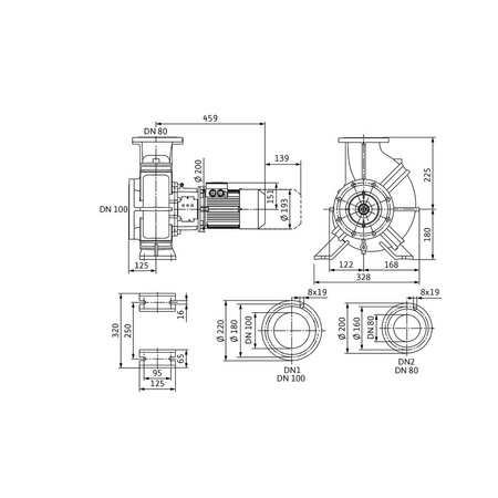 Dławnicowa pompa blokowa Atmos GIGA-B 80/130-1,1/4