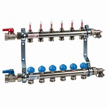 Rozdzielacz stal, 0-4l/min góra, w zestawie odcinające, spust/odpowietrzenie HKV2013AF+ 0-4 VA07