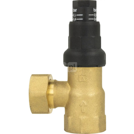 Zawór upustowy różnicy ciśnień DU z nastawą, kątowy, 0,1 - 0,5 bar, GW G3/4''