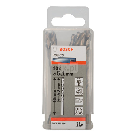 WIERTŁO STAND. HSS-CO 135'5,1/52MM