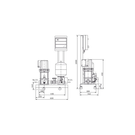 Hydrofor WILO Economy CO-1 MVIS 204/ER stal nierdzewna, częstotliwość 50 Hz, prędkość 2900 obr/min, max. 6 bar