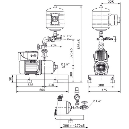 Hydrofor WILO Comfort-Vario COR-1 MHIE stal nierdzewna, częstotliwość 50 Hz, prędkość 3500 obr/min, max. 16 bar