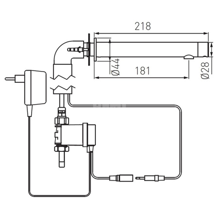 Bateria elektroniczna ścienna FERRO BORA SENSOR POWER-SAFE, kolor chrom bezdotykowa