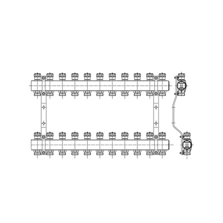 PHA-109A 8-obwodowy PN10 Rozdzielacz CuZn
