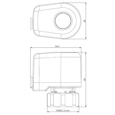 Siłownik termoelektryczny 230 V AC z wył. pomocniczym, NC AFRISO TSA-03 gwint M30x1,5 mm