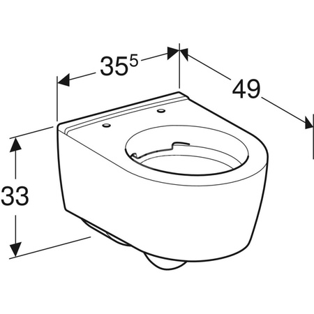 Miska WC wisząca GEBERIT iCon ceramiczna biała błyszcząca bez kołnierza wewnętrznego