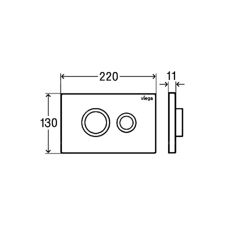 Przycisk uruchamiający do WC Prevista Visign for Public 11 nr wzoru 8631.1 płytka maskująca: stal nierdzewna szczotkowana klawisz: stal nierdzewna polerowana