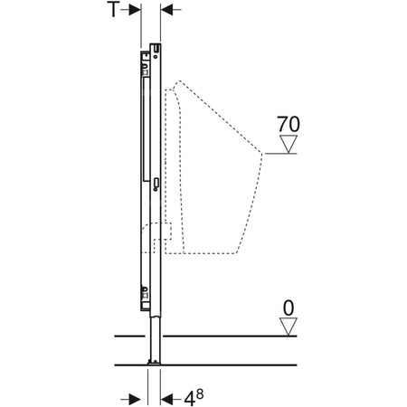 Stelaż podtynkowy do pisuaru GEBERIT Duofix do pisuarów bezwodnych, 1120 x 500 x 75 mm, regulacja wysokości