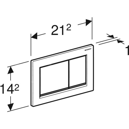 Przycisk uruchamiający Geberit Omega30, przedni/górny, biały-chrom bł.-biały