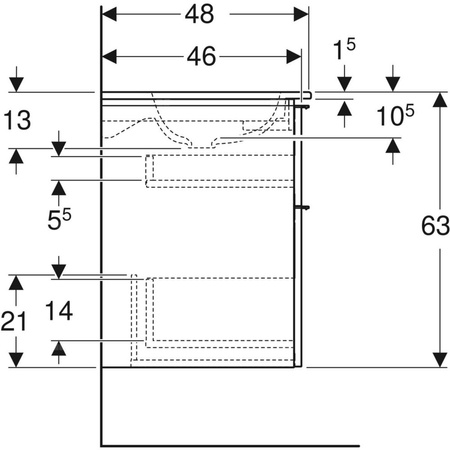 Zestaw: umywalka meblowa iCon slim, z szafką pod umywalkę, dwoma szufladami i zestawem odpływowo-przelewowym do umywalki: 120cm, biały / lakierowany na wysoki połysk, chromowany z połyskiem