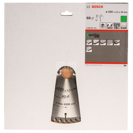 Tarcza pilarska Optiline Wood PIŁA TARCZ.-H OPTI 250X3.2X30Z60