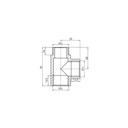 Trójnik PERFEXIM 453 mosiądz (chrom) 1/2'' (GZ x GW x GW), PN16 bar