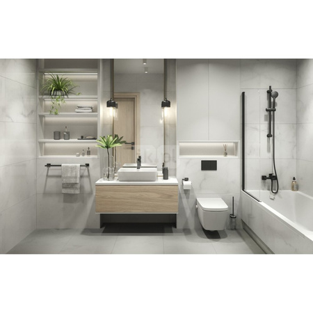 Bateria natryskowa ścienna FERRO VITTO VerdeLine, kolor czarny