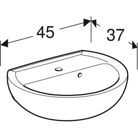 REKORD Umywalka 45 cm owalna, z/o, z/p