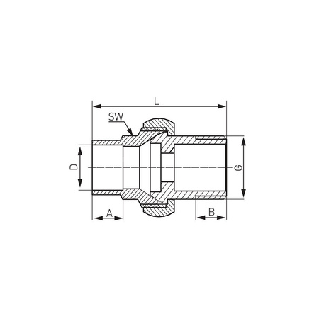 Śrubunek prosty FERRO, 15 x 1/2'' (ML x GZ)